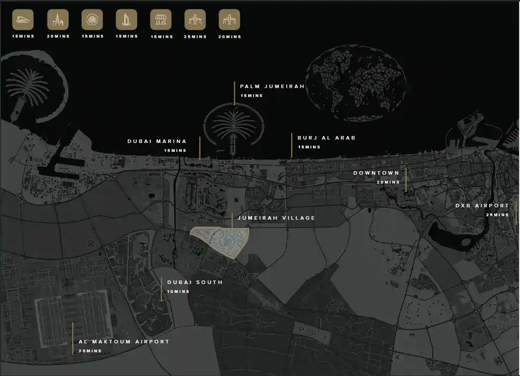 Map of jumeirah village circle Dubai